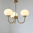 Pink glass globe designer loft pendant lights bedroom brass finish