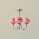 Pink glass globe designer loft pendant lights bedroom brass finish