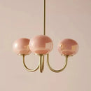 Pink glass globe designer loft pendant lights bedroom brass finish