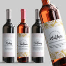 Pink Gold Mommy Milestone Wine Label Set