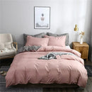 Pink & gray duvet cover set – bedroom bedding with throw blanket