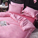 Pink ice rayon satin bedding set bedroom cooling duvet cover