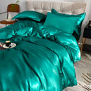 Pink ice rayon satin bedding set bedroom cooling duvet cover