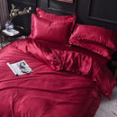 Pink ice rayon satin bedding set bedroom cooling duvet cover