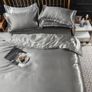 Pink ice rayon satin bedding set bedroom cooling duvet cover