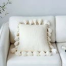 Pink knit cushion cover with tassels living room pillow case