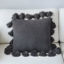 Pink knit cushion cover with tassels living room pillow case