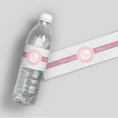 Pink Lace Monogram Water Bottle Labels
