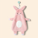 Pink lamb cartoon animal shape hand towel bathroom decor