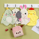 Pink lamb cartoon animal shape hand towel bathroom decor