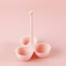 Pink & lavender silicone egg steamer tray kitchen boiler holder