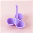 Pink & lavender silicone egg steamer tray kitchen boiler holder