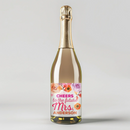 Pink Orange Floral Champagne Label