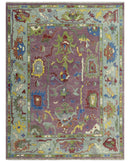 Pink Oushak Rug Wool Blue Colorful Hand knotted Traditional Oushak Custom Made wool Area Rug