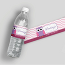 Pink Owl Baby Shower Water Bottle Labels