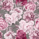 Pink Peony on Gray Background Wallpaper Mural