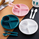 Pink plastic portion control plate dining room kids meal tray