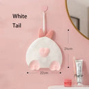 Pink plush cartoon rabbit hand towel for bathroom and kitchen