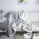 Pink ribbed plush throw blanket bedroom cozy nordic wool shawl