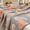 Pink ribbed teddy bear decorbites cotton towel blanket bedroom quilt
