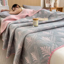 Pink ribbed teddy bear decorbites cotton towel blanket bedroom quilt