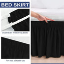 Pink ruffled elastic bed skirt bedroom solid color soft wrap around