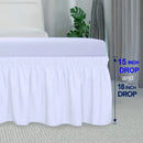 Pink ruffled elastic bed skirt bedroom solid color soft wrap around
