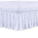 Pink ruffled elastic bed skirt bedroom solid color soft wrap around