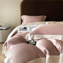 Pink satin eucalyptus fiber bedding set – bedroom luxury quilt cover