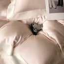 Pink satin eucalyptus fiber bedding set – bedroom luxury quilt cover