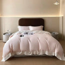 Pink satin eucalyptus fiber bedding set – bedroom luxury quilt cover