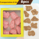 Pink silicone vehicle and aircraft truck cookie cutters set kitchen