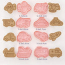 Pink silicone vehicle and aircraft truck cookie cutters set kitchen