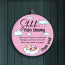 Pink Sleeping Baby Front Door Decor