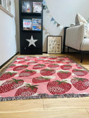 DecorBites™ Cat Strawberry Knitted Blanket Sofa Cover