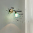 Pink & teal copper butterfly glass wall light bedroom sconce
