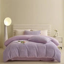 Pink textured winter fleece bedding set bedroom duvet cover kit