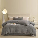 Pink textured winter fleece bedding set bedroom duvet cover kit