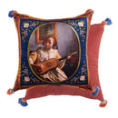 Pink tiger cat print velvet cushion cover living room tassels