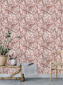Pink Tropical Leaves Wallpaper