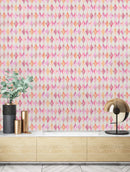 Pink Watercolor Geometric Pattern Wallpaper
