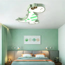 Pink & white dinosaur led ceiling lamp for kids bedroom