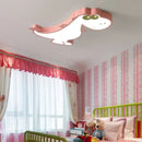 Pink & white dinosaur led ceiling lamp for kids bedroom