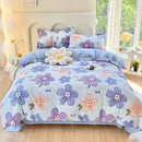 Pink & white floral cotton printed bedding set bedroom soft satin finish