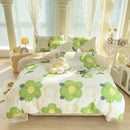 Pink & white floral cotton printed bedding set bedroom soft satin finish