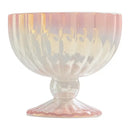 Pink & white gradient gloss ceramic dessert bowl dining room goblet