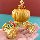 Pink & white rhinestone crown carriage jewelry trinket box bedroom decor