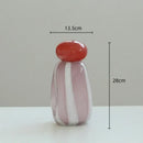 Pink & white striped ceramic vase cover band living room decor