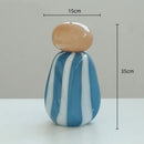 Pink & white striped ceramic vase cover band living room decor