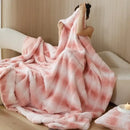 Pink & white tie-dye decorbites cozy fleece blanket bedroom throw